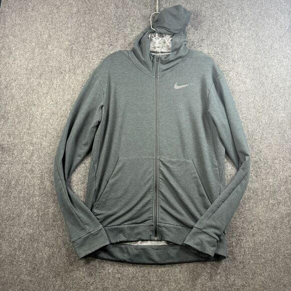 Nike Training Jacket Men's Medium Black Full Zip Hooded - Picture 1 of 8